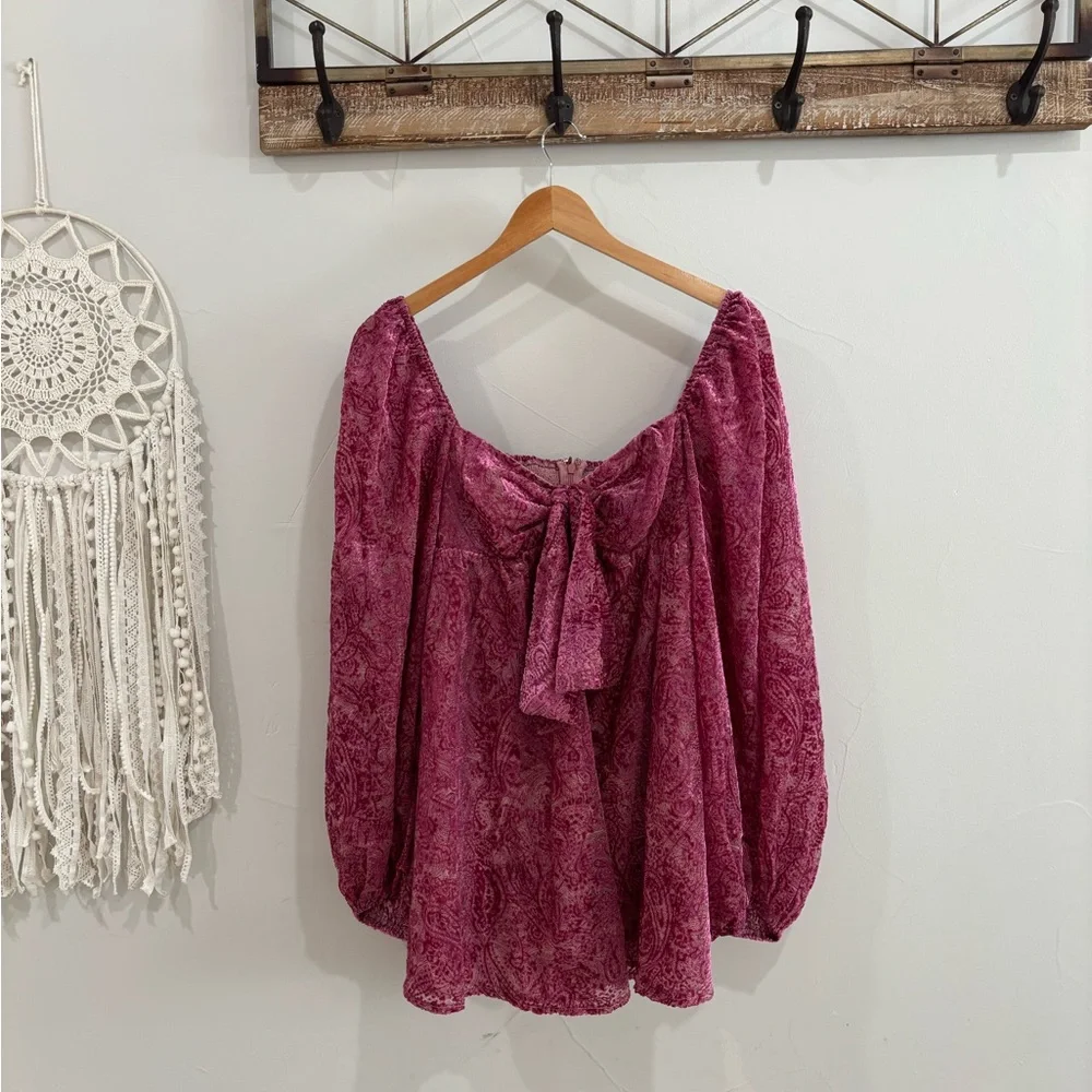 NWT For Love & Lemons Pink Paisley Tie-Front Mini Dress - Picture 6 of 10